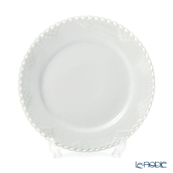 ロイヤルコペンハーゲン（Royal Copenhagen） ホワイト フルーテッド フルレース プレート（フラット） 19cm 1132620／1052698