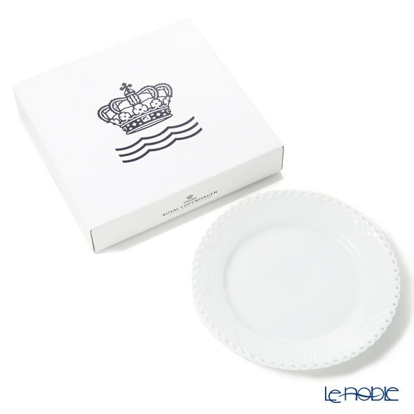 ロイヤルコペンハーゲン（Royal Copenhagen） ホワイト フルーテッド フルレース プレート（フラット） 19cm 1132620／1052698