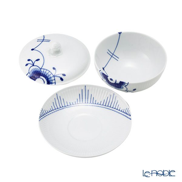 ロイヤルコペンハーゲン（Royal Copenhagen） ブルーフルーテッドメガ ボウル＆ソーサー 蓋つき 380ml／12.5x6cm 2381277／1064776