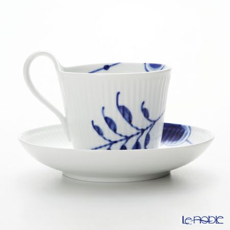 ロイヤルコペンハーゲン（Royal Copenhagen） ブルー フルーテッド メガ ティーカップ＆ソーサー（ハイハンドル） 240ml 2382092／1016909
