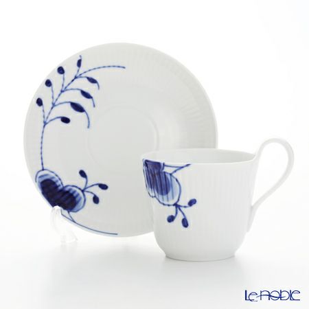 ロイヤルコペンハーゲン（Royal Copenhagen） ブルー フルーテッド メガ ティーカップ＆ソーサー（ハイハンドル） 240ml 2382092／1016909