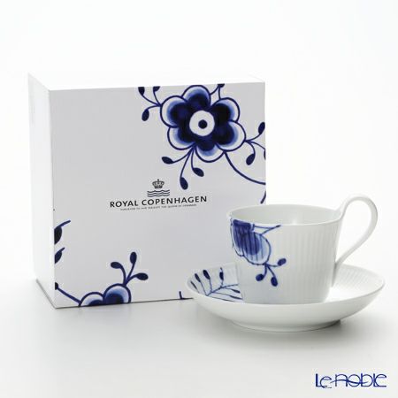 ロイヤルコペンハーゲン（Royal Copenhagen） ブルー フルーテッド メガ ティーカップ＆ソーサー（ハイハンドル） 240ml 2382092／1016909