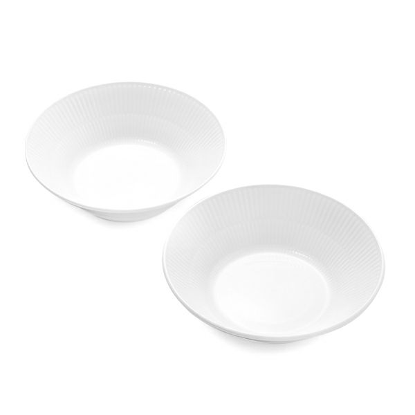 ロイヤルコペンハーゲン（Royal Copenhagen） ホワイト フルーテッド プレイン ディーププレート ペア 17×5cm 2408012／1016914