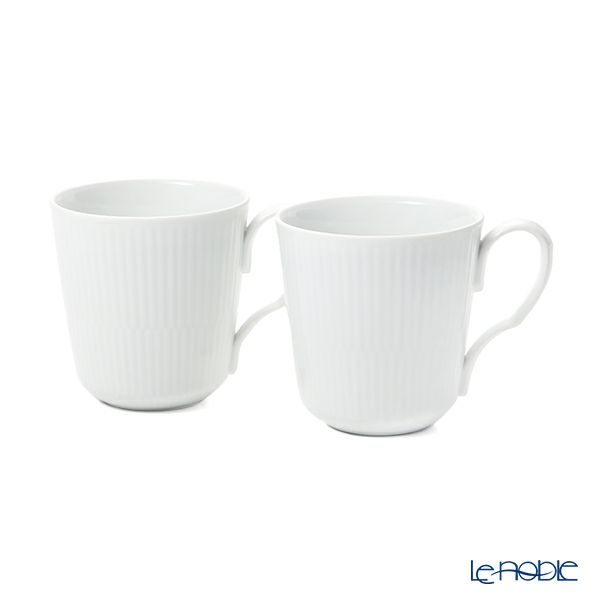 ロイヤルコペンハーゲン（Royal Copenhagen） ホワイトフルーテッド プレイン マグカップ ペア 280ml 2408027／1017377