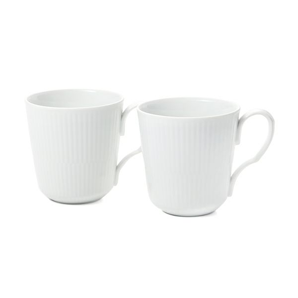 ロイヤルコペンハーゲン（Royal Copenhagen） ホワイトフルーテッド プレイン マグカップ ペア 280ml 2408027／1017377