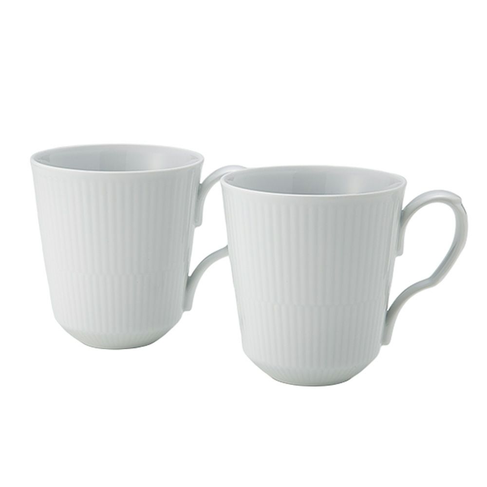 ロイヤルコペンハーゲン（Royal Copenhagen） ホワイト フルーテッド プレイン マグ（L） ペア 380ml 2408043／1016918
