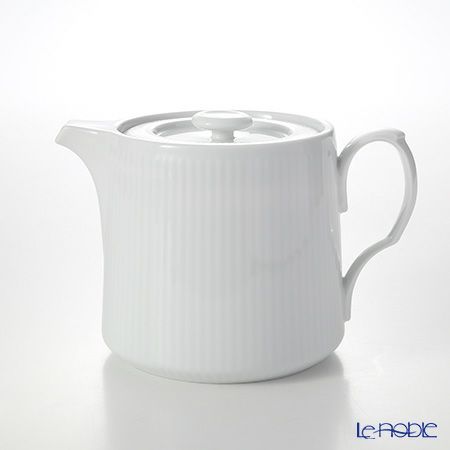 ロイヤルコペンハーゲン（Royal Copenhagen） ホワイト フルーテッド プレイン ティーポット 600ml 2408129／1020509