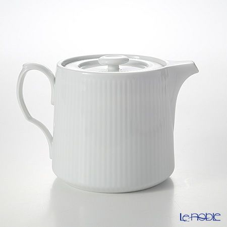 ロイヤルコペンハーゲン（Royal Copenhagen） ホワイト フルーテッド プレイン ティーポット 600ml 2408129／1020509