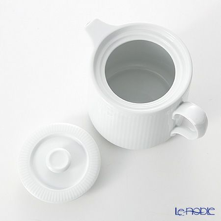 ロイヤルコペンハーゲン（Royal Copenhagen） ホワイト フルーテッド プレイン ティーポット 600ml 2408129／1020509