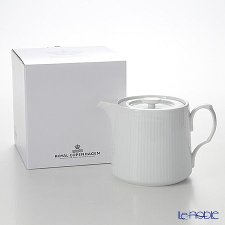 ロイヤルコペンハーゲン（Royal Copenhagen） ホワイト フルーテッド プレイン ティーポット 600ml 2408129／1020509