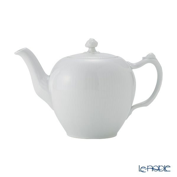 ロイヤルコペンハーゲン（Royal Copenhagen） ホワイト フルーテッド プレイン ティーポット（M） 700ml 2408135