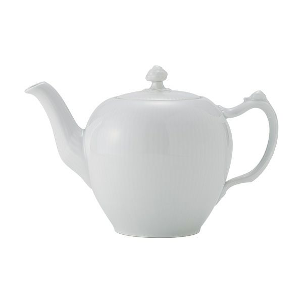 ロイヤルコペンハーゲン（Royal Copenhagen） ホワイト フルーテッド プレイン ティーポット（M） 700ml 2408135