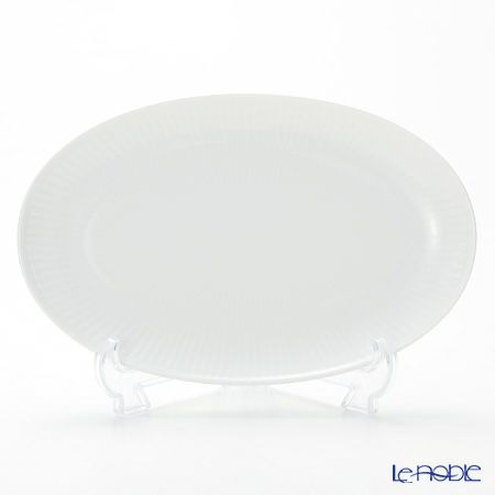 ロイヤルコペンハーゲン（Royal Copenhagen） ホワイト フルーテッド プレイン オーバルディッシュ 23.5×15cm 2408356／1016929