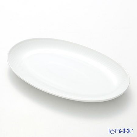 ロイヤルコペンハーゲン（Royal Copenhagen） ホワイト フルーテッド プレイン オーバルディッシュ 23.5×15cm 2408356／1016929