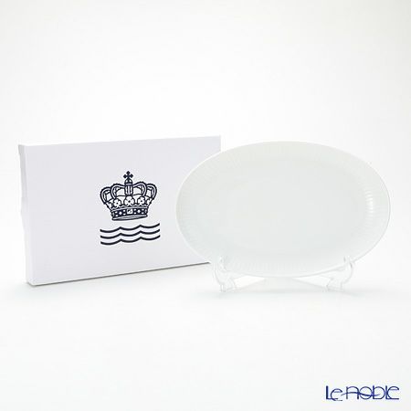 ロイヤルコペンハーゲン（Royal Copenhagen） ホワイト フルーテッド プレイン オーバルディッシュ 23.5×15cm 2408356／1016929