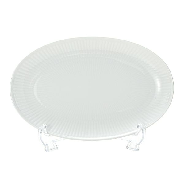 ロイヤルコペンハーゲン（Royal Copenhagen） ホワイト フルーテッド プレイン オーバルディッシュ 23.5×15cm 2408356／1016929