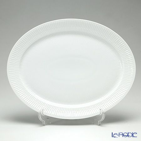 ロイヤルコペンハーゲン（Royal Copenhagen） ホワイト フルーテッド プレイン オーバルプレート 33.5cm 2408633／1017406