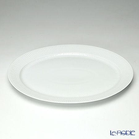 ロイヤルコペンハーゲン（Royal Copenhagen） ホワイト フルーテッド プレイン オーバルプレート 33.5cm 2408633／1017406