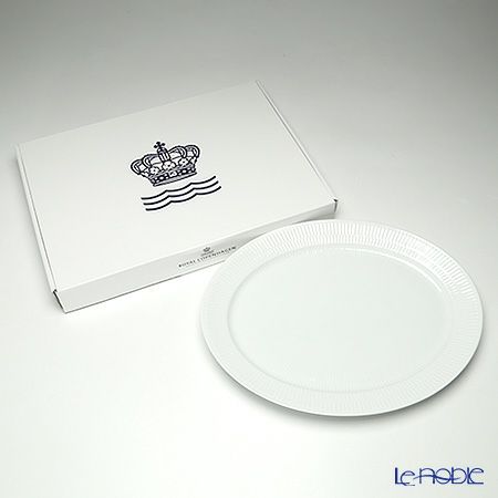 ロイヤルコペンハーゲン（Royal Copenhagen） ホワイト フルーテッド プレイン オーバルプレート 33.5cm 2408633／1017406