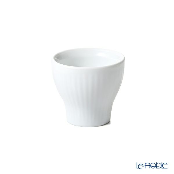 ロイヤルコペンハーゲン（Royal Copenhagen） ホワイト フルーテッド プレイン エッグカップ／エッグスタンド ペア 2408703／1016942