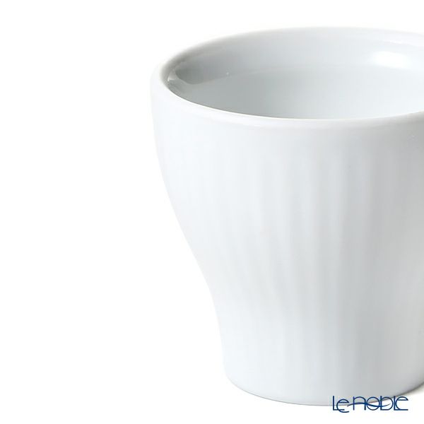 ロイヤルコペンハーゲン（Royal Copenhagen） ホワイト フルーテッド プレイン エッグカップ／エッグスタンド ペア 2408703／1016942