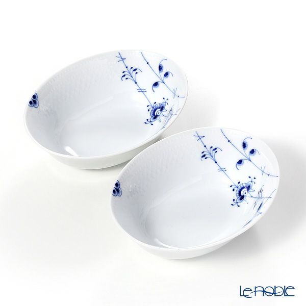 ロイヤルコペンハーゲン（Royal Copenhagen） ブルーパルメッテ オーバルボウル ペア 15×11.5 2500033