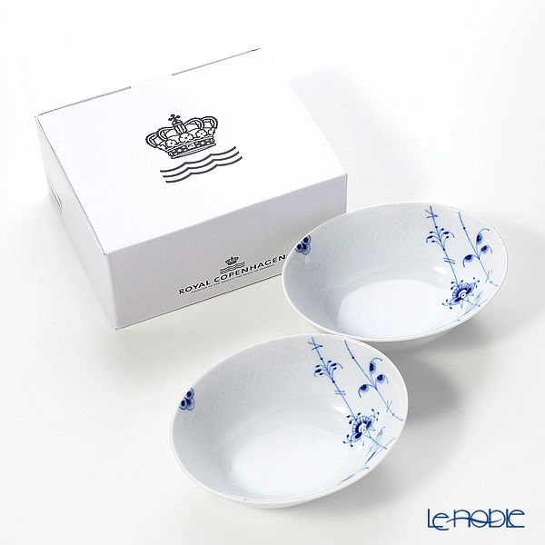 ロイヤルコペンハーゲン（Royal Copenhagen） ブルーパルメッテ オーバルボウル ペア 15×11.5 2500033