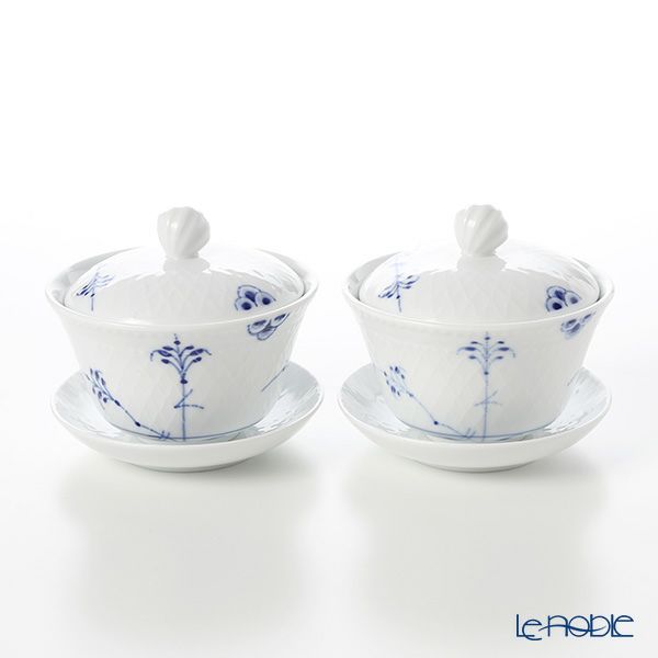 ロイヤルコペンハーゲン（Royal Copenhagen） ブルーパルメッテ 蓋つきカップ＆ソーサー ペア 210ml 2500062