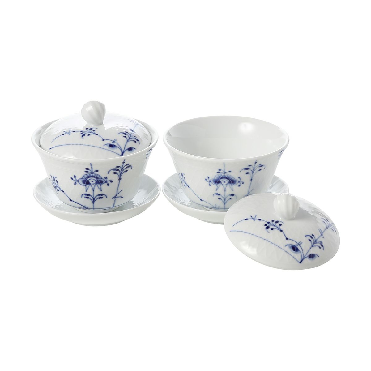 ロイヤルコペンハーゲン（Royal Copenhagen） ブルーパルメッテ 蓋つきカップ＆ソーサー ペア 210ml 2500062