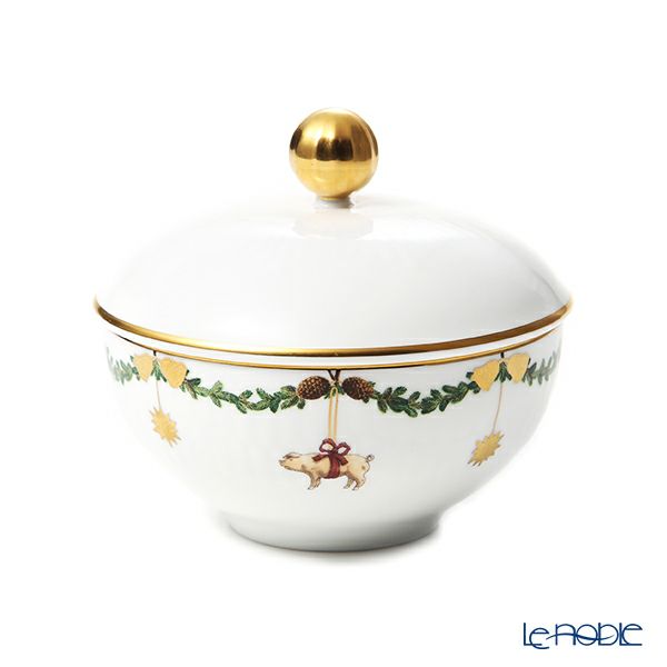ロイヤルコペンハーゲン（Royal Copenhagen） スターフルーテッド シュガーボウル 蓋付 150ml 2503156／1021103