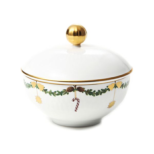ロイヤルコペンハーゲン（Royal Copenhagen） スターフルーテッド シュガーボウル 蓋付 150ml 2503156／1021103