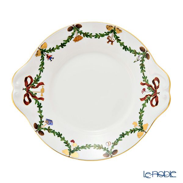 ロイヤルコペンハーゲン（Royal Copenhagen） スターフルーテッド クリスマス ケーキディッシュ 27cm 2503422／1018148