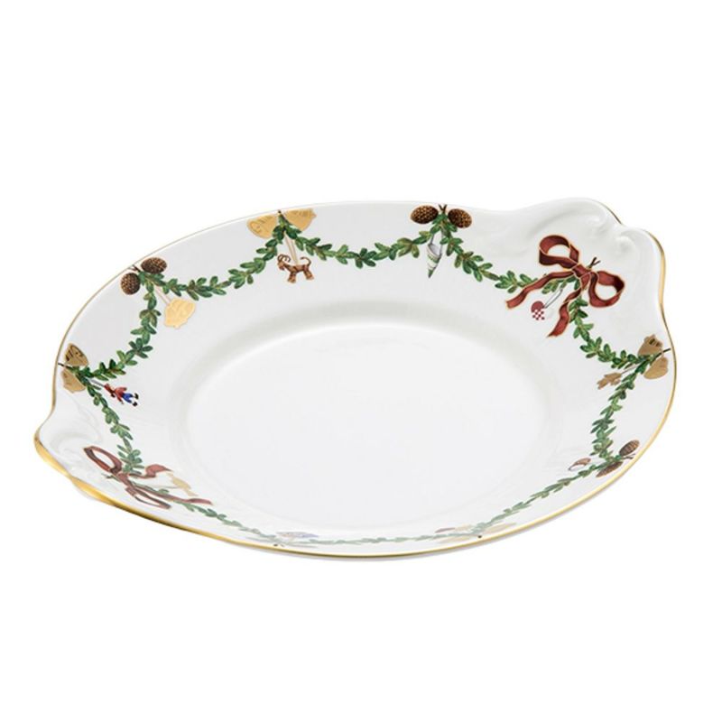 ロイヤルコペンハーゲン（Royal Copenhagen） スターフルーテッド クリスマス ケーキディッシュ 27cm 2503422／1018148