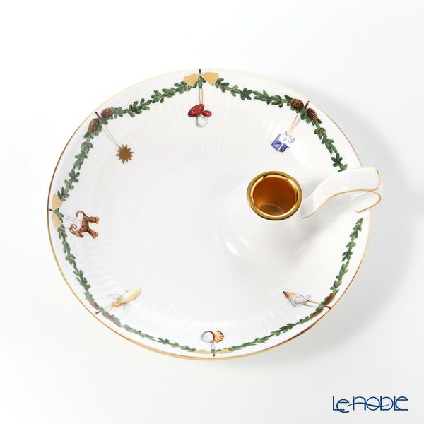 ロイヤルコペンハーゲン（Royal Copenhagen） スターフルーテッド キャンドルホルダー 17.5×H6.5cm 2503501／1024778