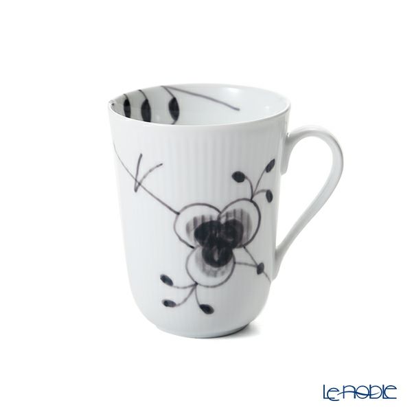 ロイヤルコペンハーゲン（Royal Copenhagen） ブラック フルーテッド メガ マグカップ 350ml ペア 2541039／1017459