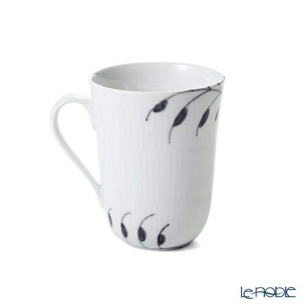 ロイヤルコペンハーゲン（Royal Copenhagen） ブラック フルーテッド メガ マグカップ 350ml ペア 2541039／1017459