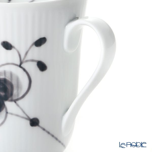 ロイヤルコペンハーゲン（Royal Copenhagen） ブラック フルーテッド メガ マグカップ 350ml ペア 2541039／1017459