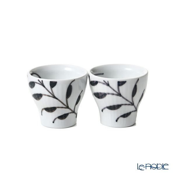 ロイヤルコペンハーゲン（Royal Copenhagen） ブラック フルーテッド メガ エッグカップ ペア 3×H5.3cm 2541703／1017033