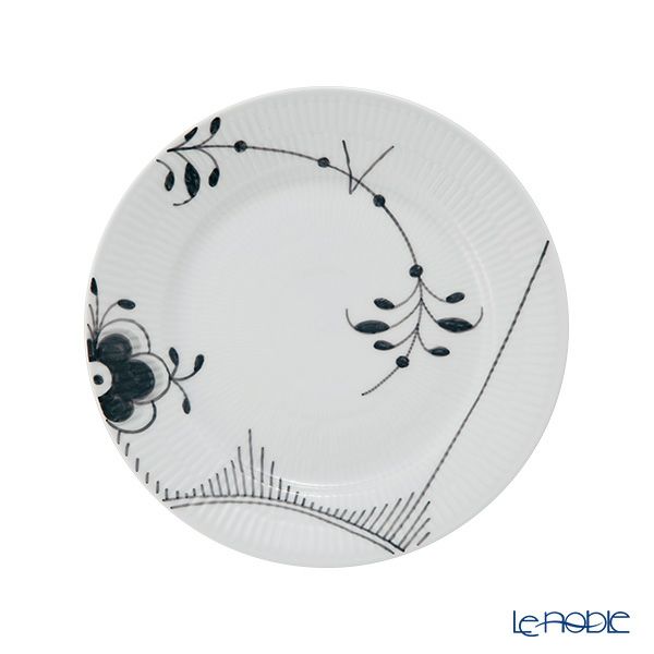 ロイヤルコペンハーゲン（Royal Copenhagen） ブラック フルーテッド メガ デザートプレート 22cm 2542622／1017470