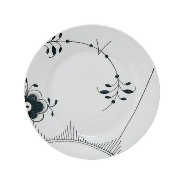 ロイヤルコペンハーゲン（Royal Copenhagen） ブラック フルーテッド メガ デザートプレート 22cm 2542622／1017470
