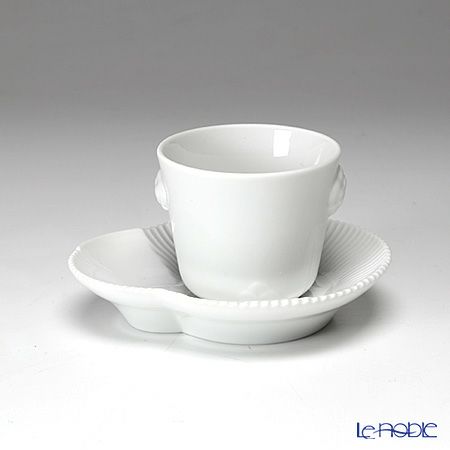 ロイヤルコペンハーゲン（Royal Copenhagen） エレメンツ ホワイト エスプレッソカップ＆ソーサー 100ml 2597056／1017066