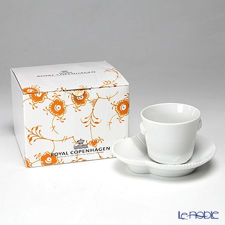 ロイヤルコペンハーゲン（Royal Copenhagen） エレメンツ ホワイト エスプレッソカップ＆ソーサー 100ml 2597056／1017066