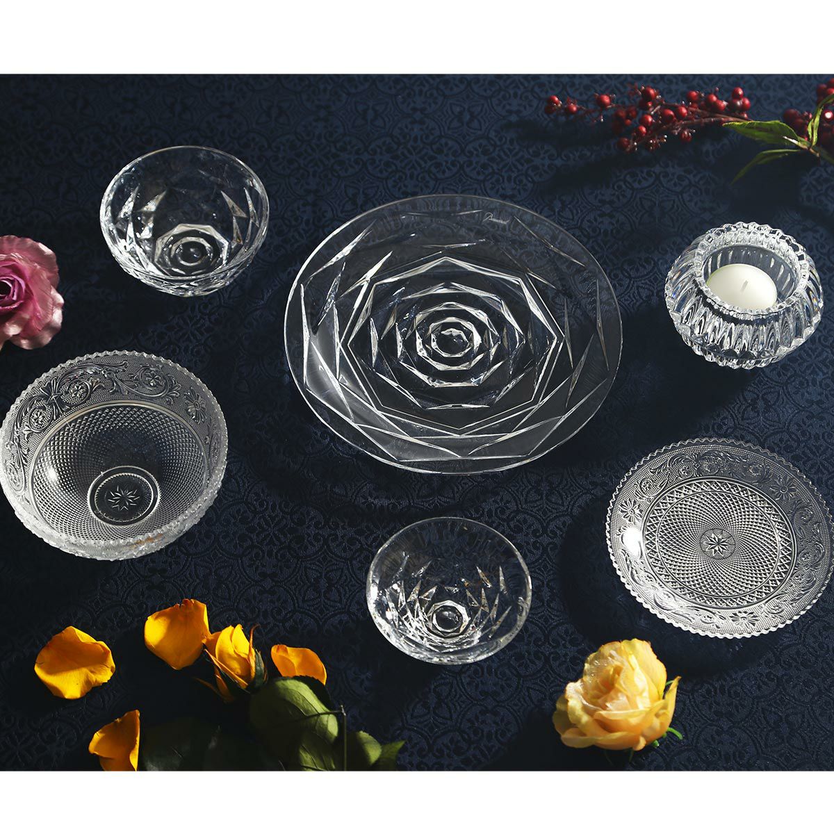 バカラ（Baccarat） ミルニュイ 2-602-775 キャンドルホルダー（キャンドル付） 6.5cm