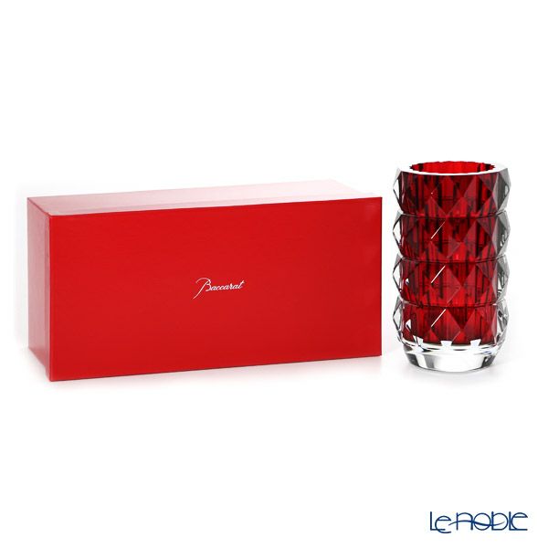 バカラ（Baccarat） ルクソール ベース（花瓶） 23cm レッド 2-813-624（ラッカージュ仕上げ）
