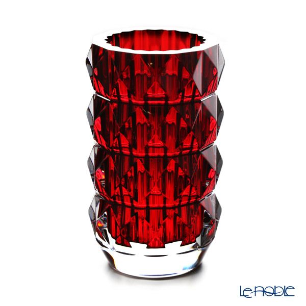 バカラ（Baccarat） ルクソール ベース（花瓶） 23cm レッド 2-813-624（ラッカージュ仕上げ）