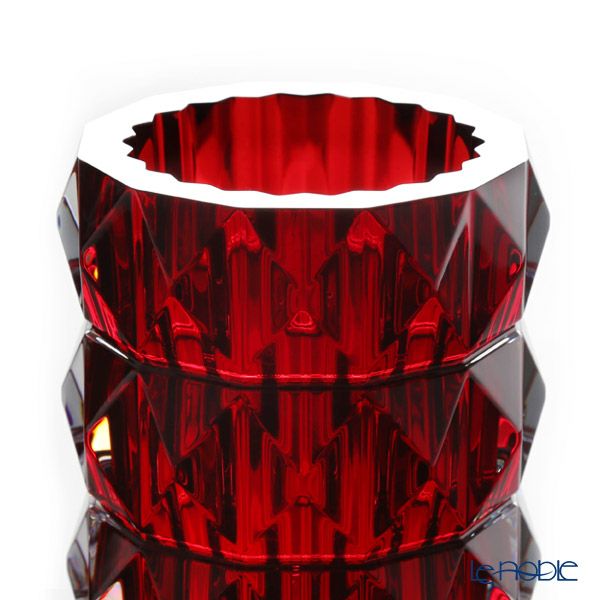 バカラ（Baccarat） ルクソール ベース（花瓶） 23cm レッド 2-813-624（ラッカージュ仕上げ）