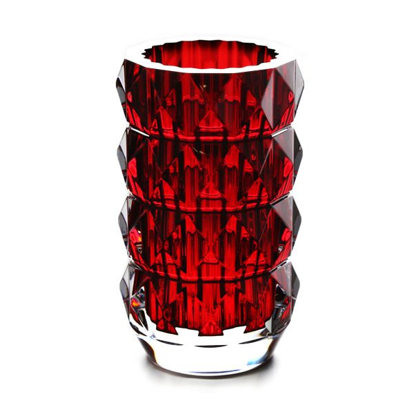 バカラ（Baccarat） ルクソール ベース（花瓶） 23cm レッド 2-813-624（ラッカージュ仕上げ）