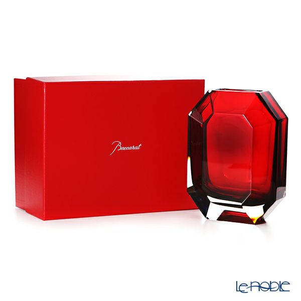 バカラ（Baccarat） オクトゴン 2-813-754 ベース（花瓶） レッド 25cm（ラッカージュ仕上げ）