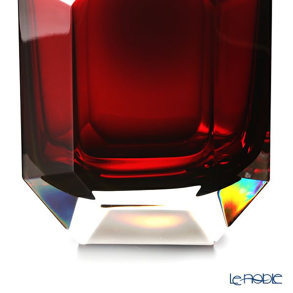 バカラ（Baccarat） オクトゴン 2-813-754 ベース（花瓶） レッド 25cm（ラッカージュ仕上げ）