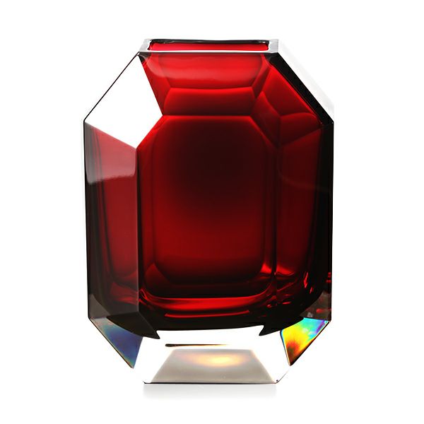 バカラ（Baccarat） オクトゴン 2-813-754 ベース（花瓶） レッド 25cm（ラッカージュ仕上げ）